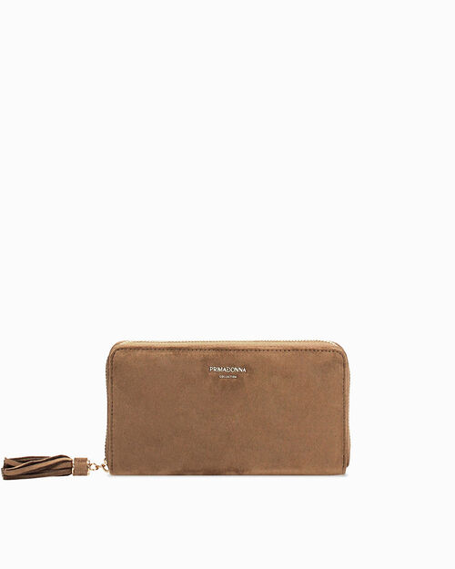 Portafoglio taupe con chiusura elegante, TAUPE