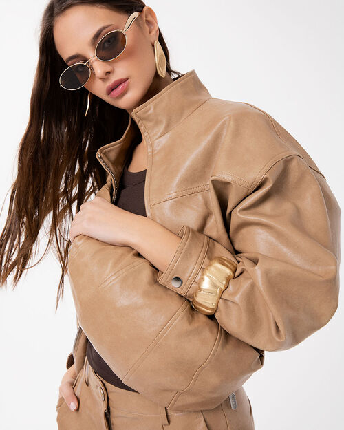 Marsupio camel con dettagli urban chic, CAMEL