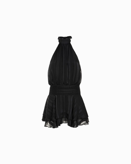 Vestito nero con dettagli eleganti, BLACK
