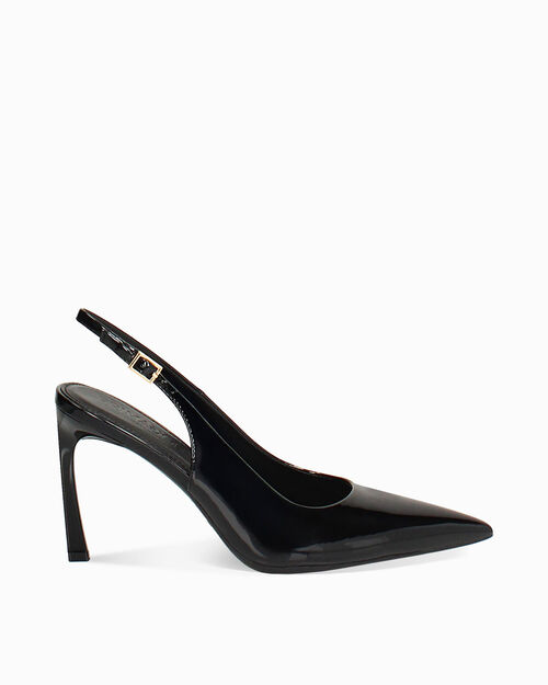 D&eacute;collet&eacute; slingback nere con tacco di 9 cm, BLACK
