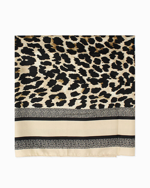 Foulard beige-leopard chic, MULTI COLOR