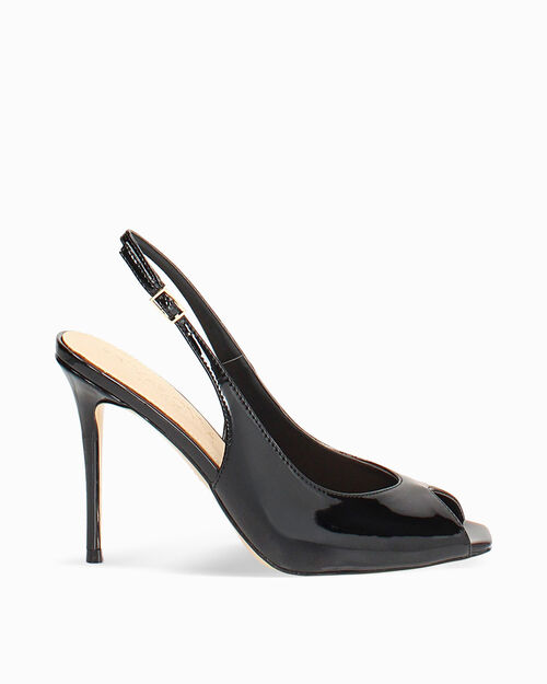 D&eacute;collet&eacute; nere open toe tacco 10 cm, BLACK