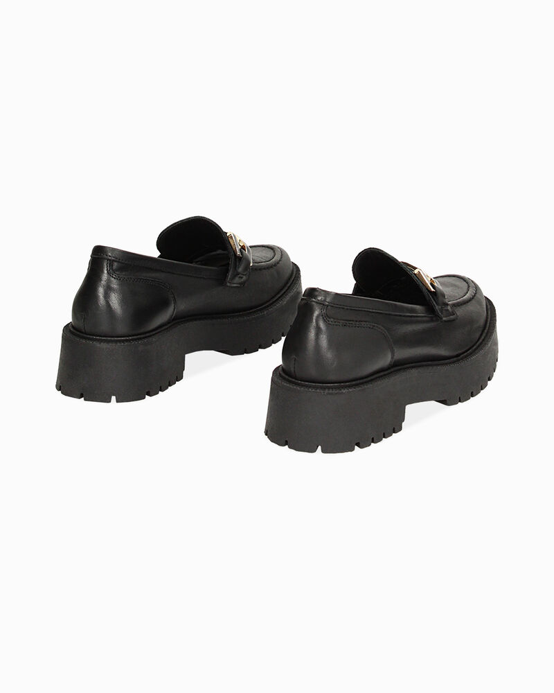 Mocassino nero in pelle image number null