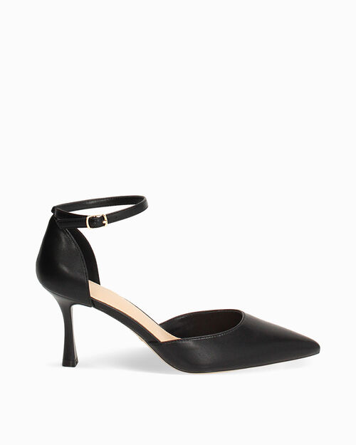 Open shank nere tacco 8 cm, BLACK