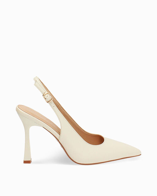 D&eacute;collet&eacute; panna tacco 9,8 cm, CREAM