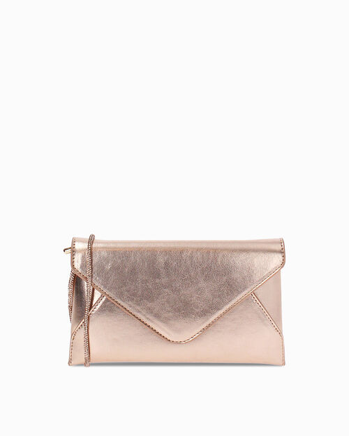 Borsa a tracolla rosa-oro con dettagli luminosi, MULTI COLOR