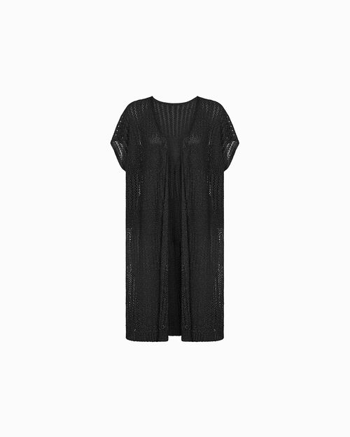 Poncho nero dal design sofisticato, BLACK