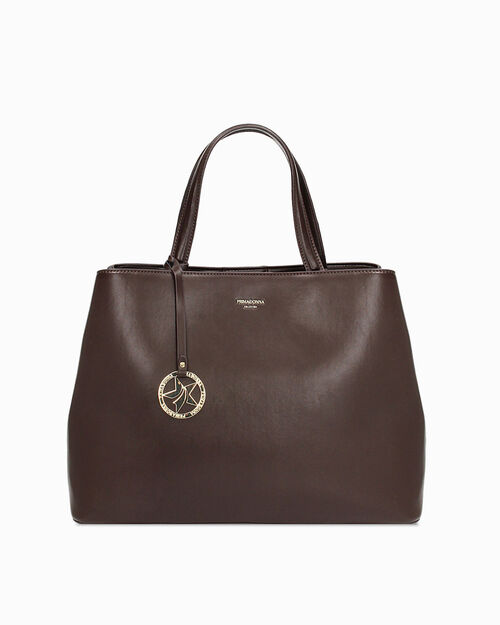 Borsa a mano testa di moro con tracolla removibile, DK BROWN