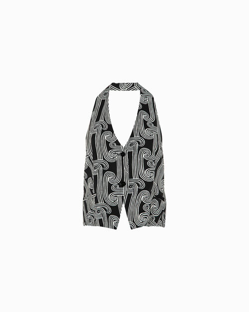 Gilet nero-bianco dalle linee essenziali, MULTI COLOR