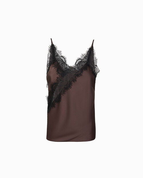 ABBIGLIAMENTO TOP DONNA TESSUTO MORO, DK BROWN