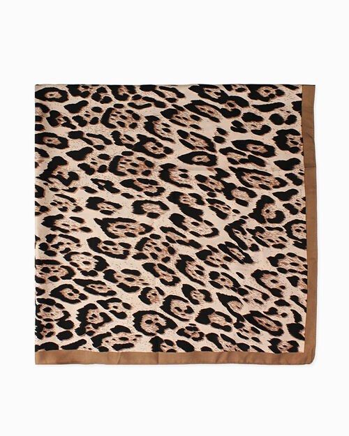 Foulard beige leopardato dal fascino esotico, MULTI COLOR