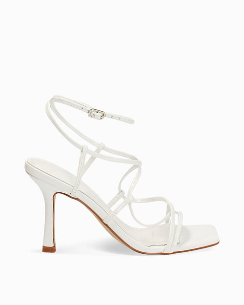 Sandali bianchi con tacco 9 cm, 