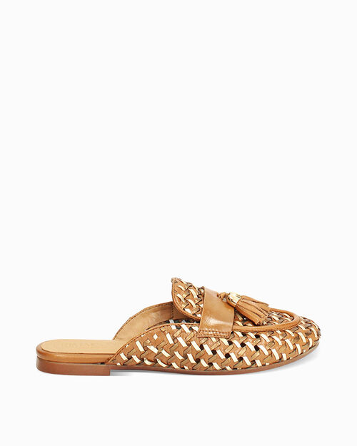 Sabot cognac intrecciato, COGNAC