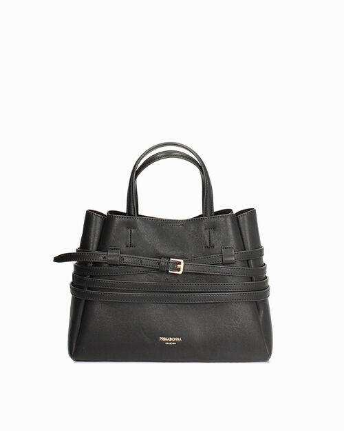 Borsa a mano nera con dettagli eleganti, BLACK