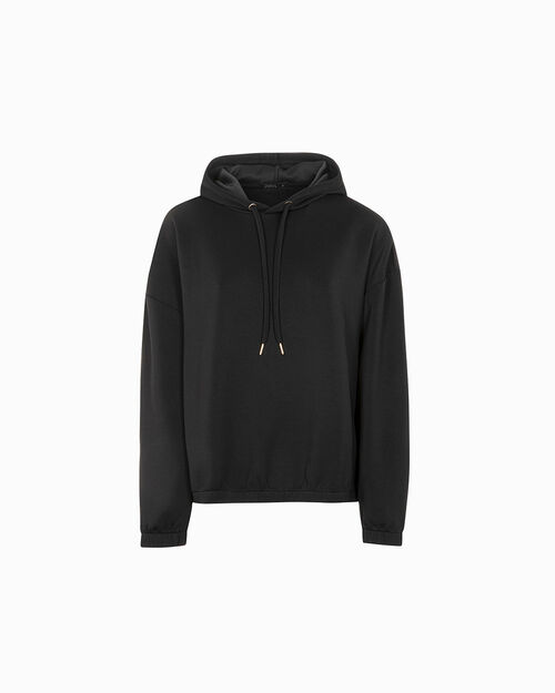 Felpa nera dal design essenziale, BLACK