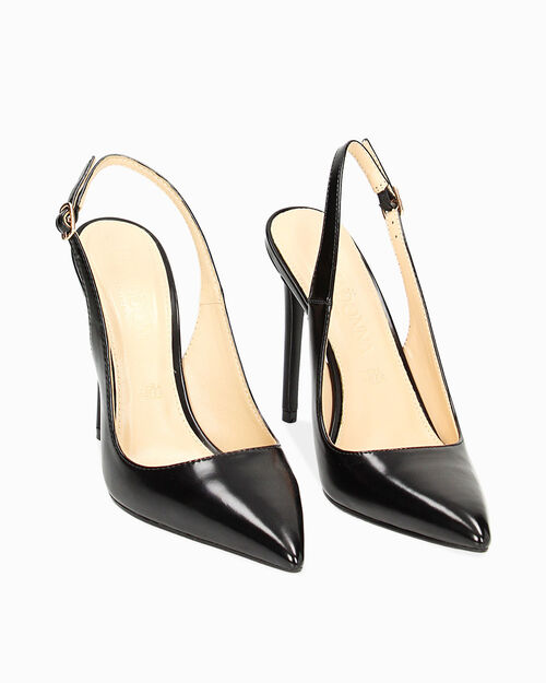 D&eacute;collet&eacute; slingback nere, tacco 11 cm, BLACK