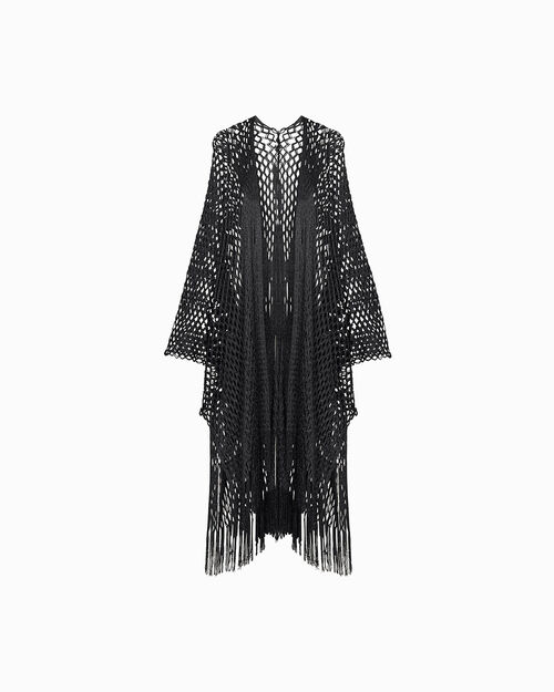 Poncho elegante color nero, MULTI COLOR