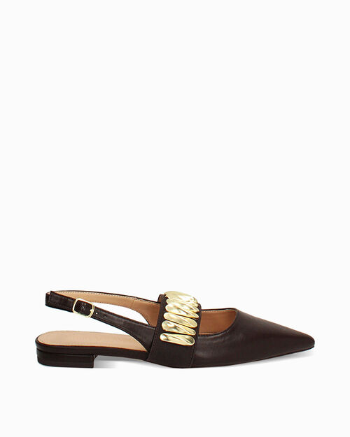 Ballerine testa di moro slingback, DK BROWN