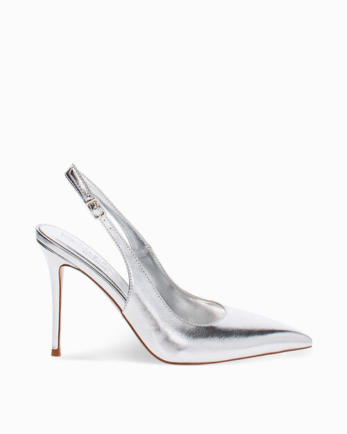 D&eacute;collet&eacute; argento tacco 10 cm, SILVER