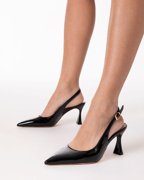 D&eacute;collet&eacute; slingback nere tacco 7,5 cm, BLACK