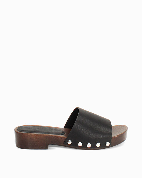 Zoccoli neri tacco 3,5 cm, BLACK