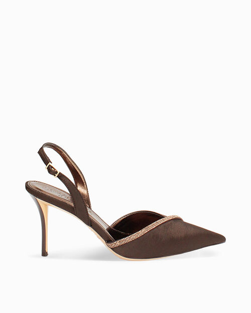 D&eacute;collet&eacute; slingback testa di moro tacco 8,4 cm, DK BROWN