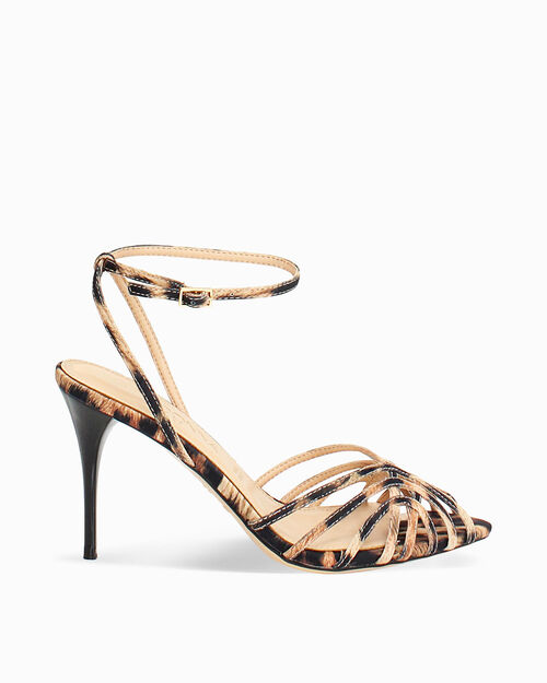 Sandali leopard con tacco 9 cm, LEOPARD
