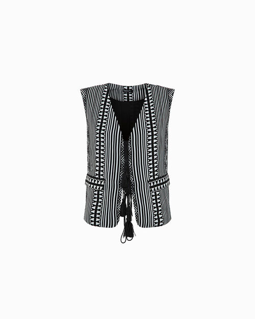 Gilet bianco-nero urban chic, MULTI COLOR