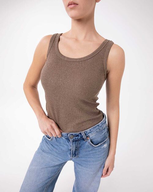 Canotta taupe dallo stile versatile, TAUPE