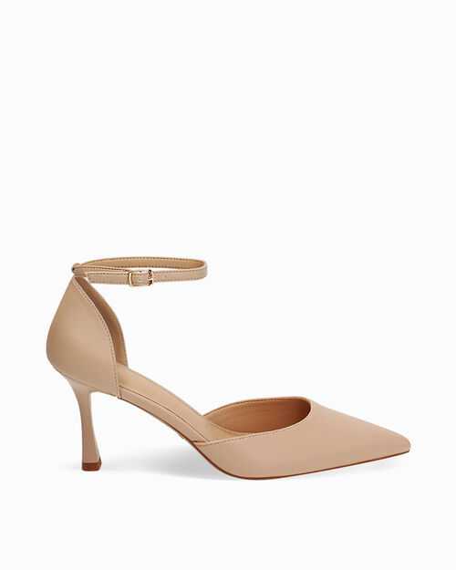 Open shank beige tacco 8 cm, BEIGE