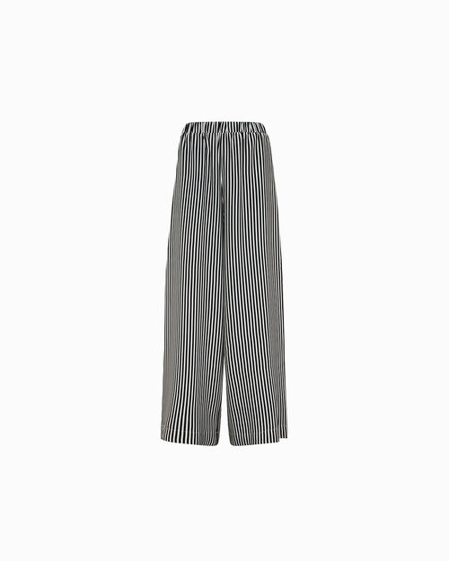 Pantaloni nero-beige con eleganti contrasti, MULTI COLOR