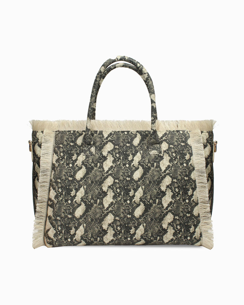 Sac &agrave; &eacute;paule python noir-beige avec bandouli&egrave;re,  image number null