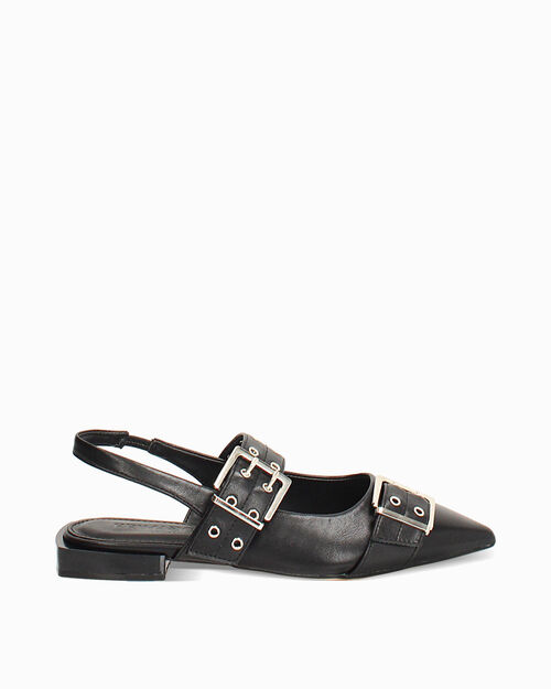 Ballerine slingback nere eleganti, BLACK