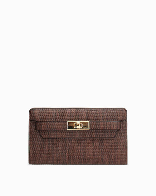 Portafoglio testa di moro con dettagli eleganti, DK BROWN
