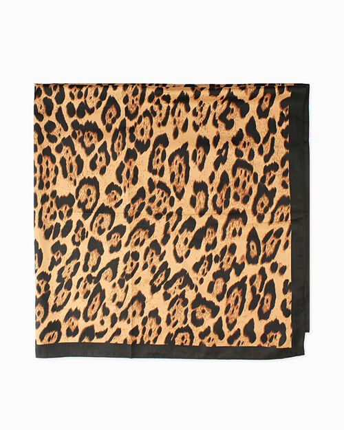 Foulard nero-leopard chic, MULTI COLOR