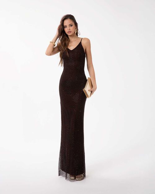 Vestito testa di moro con dettagli luminosi, DK BROWN