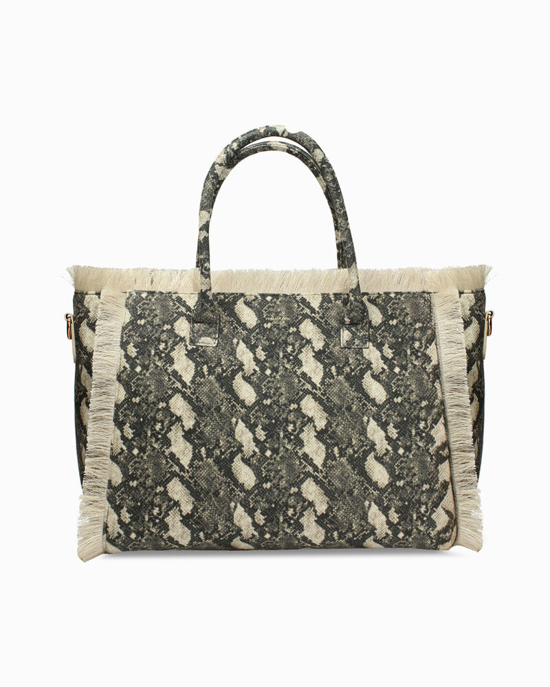 Sac &agrave; &eacute;paule python noir-beige avec bandouli&egrave;re,  image number null