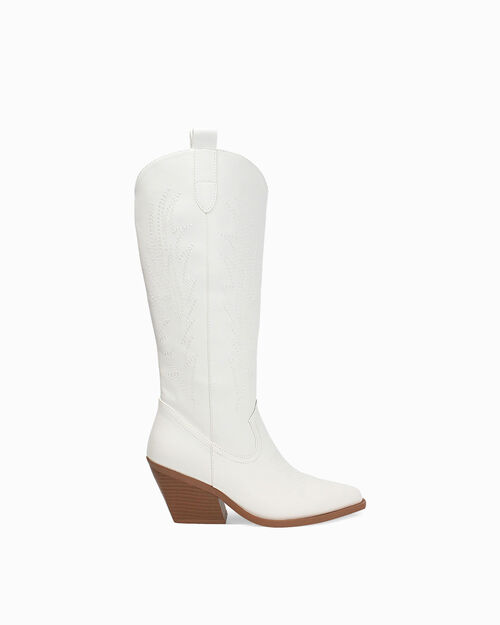 Stivali bianchi texani tacco 5 cm, 