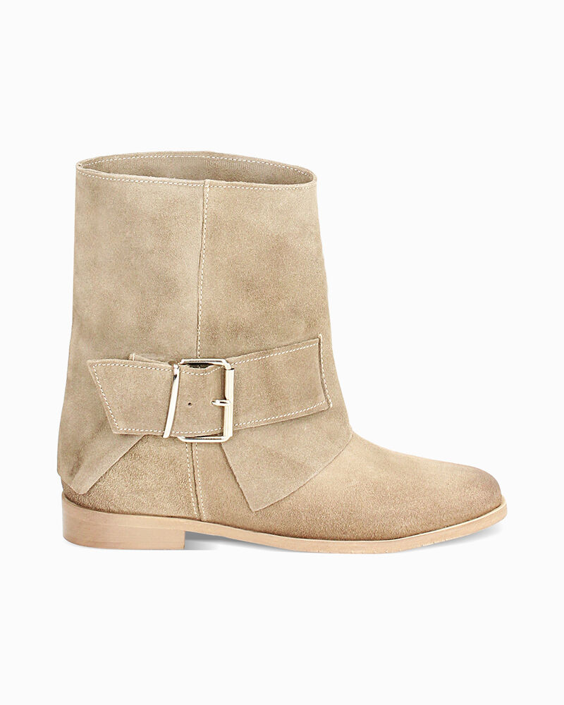 Stivaletti texani taupe in camoscio, tacco 3 cm image number null
