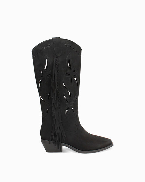 Stivali texani neri tacco 5 cm, BLACK