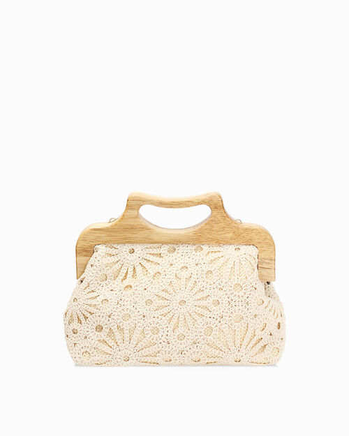 BAG HANDBAG MACRAME PANN, CREAM