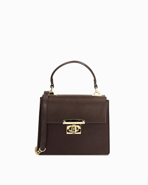 Mini bag testa di moro con tracolla removibile, DK BROWN