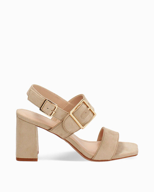 WOMEN SHOES SANDAL MICROFIBER BEIG, BEIGE