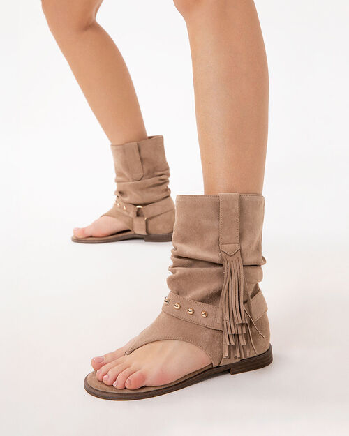 CHAUSSURES POUR FEMMES FLAT MICRO TAUP, TAUPE