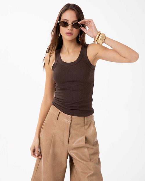 Canotta testa di moro con dettagli chic, DK BROWN