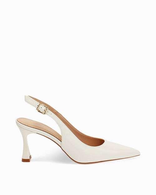 D&eacute;collet&eacute; panna tacco 7,5 cm, CREAM