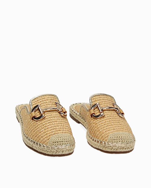 Sabot beige in rafia, BEIGE