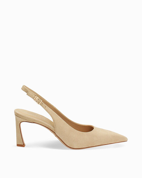 D&eacute;collet&eacute; beige tacco 7,5 cm, BEIGE