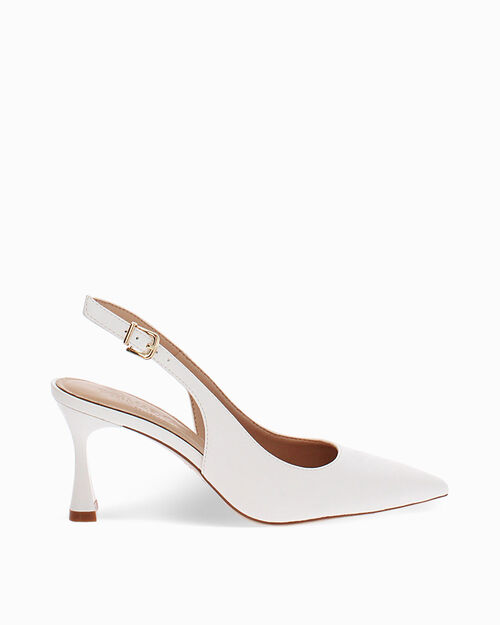 D&eacute;collet&eacute; bianche tacco 7,5 cm, WHITE