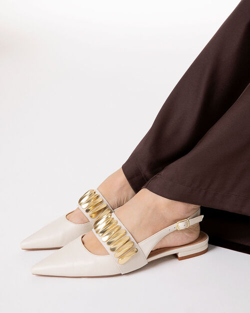 Ballerine panna slingback eleganti, CREAM